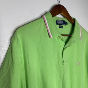 Polo Ralph Lauren XL Green Polo Shirt Vintage Preppy Tennis Golf Classic Men's
